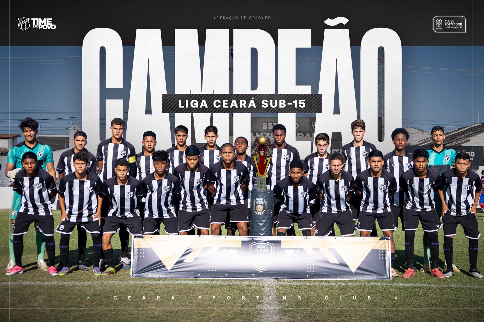 Sub-15: Ceará derrota o Fortaleza por 2 a 1 e é campeão da Liga Ceará com a quarta categoria
