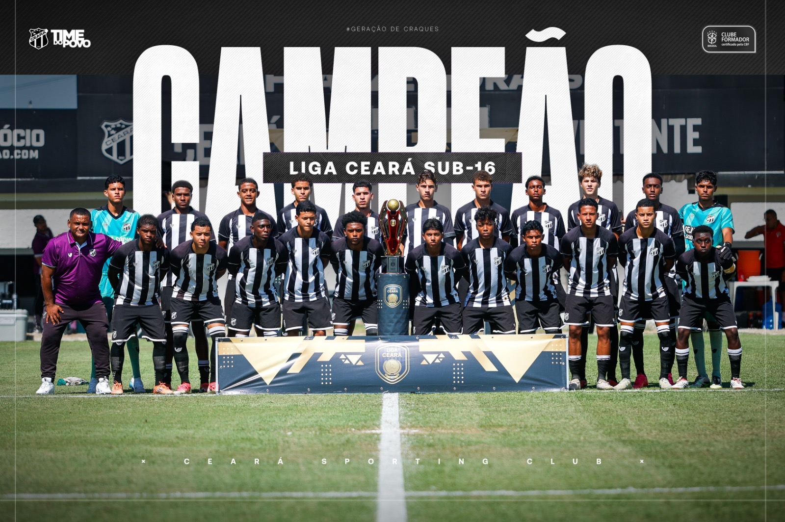 Sub-16: Ceará vence Ferroviário por 1 a 0 e conquista a Liga Ceará de forma invicta