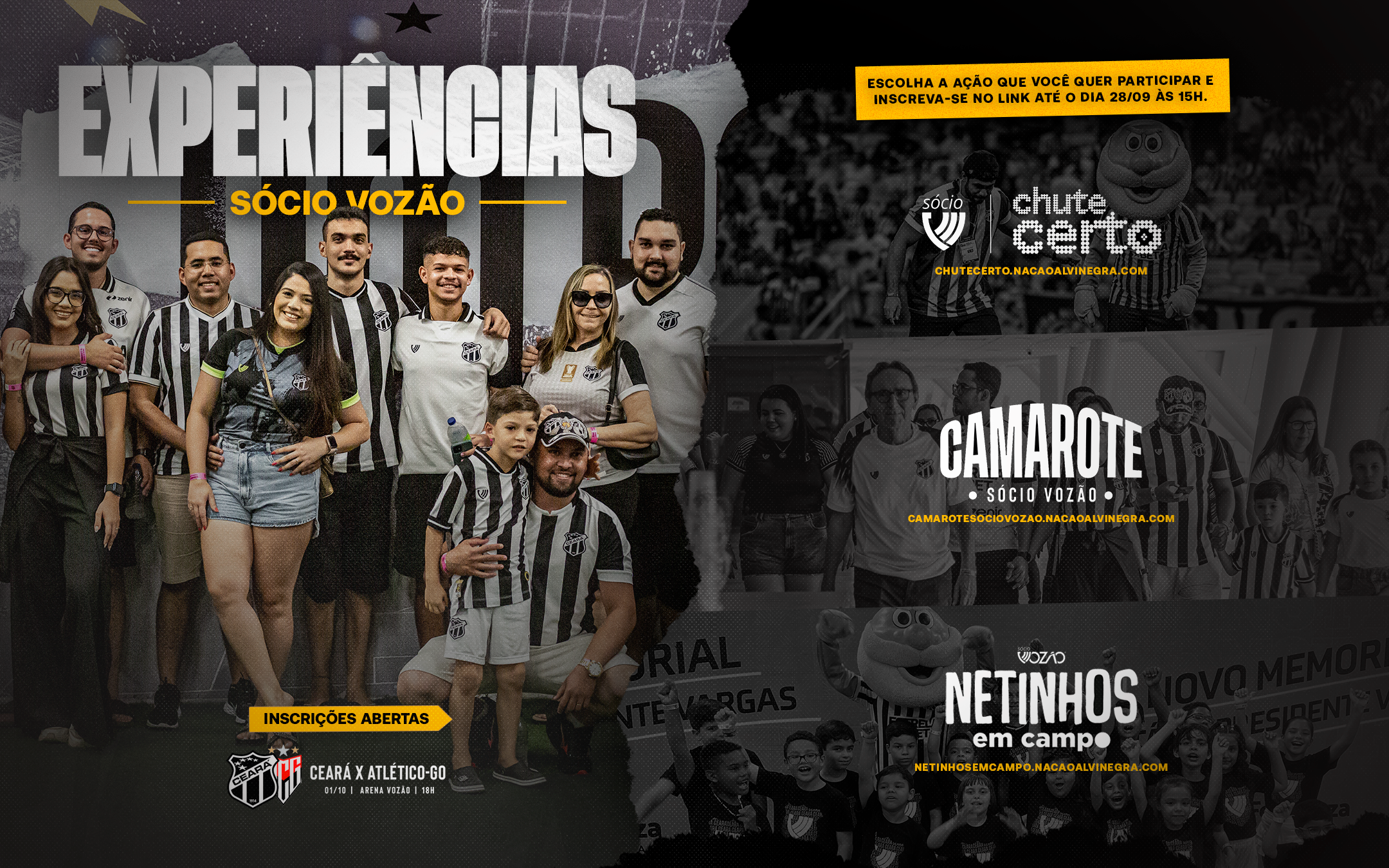 Saiba como participar das ações do Sócio Vozão na partida diante do Atlético Goianiense