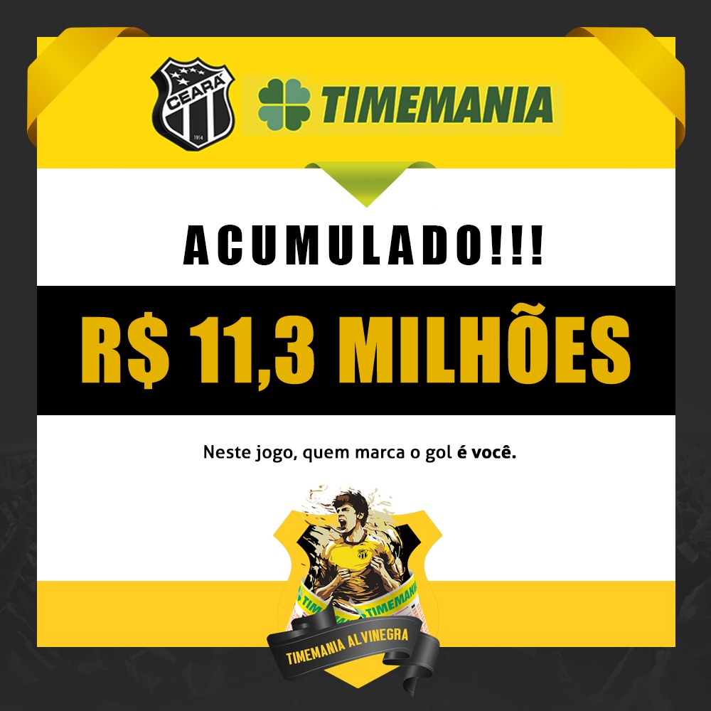 Prêmio da Timemania está acumulado outra vez