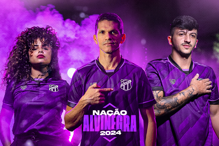 Magno Alves estrela campanha e Ceará lança camisa Nação Alvinegra 2024