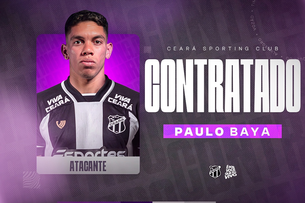 Contratação: Paulo Baya é o quarto reforço do Ceará na janela e defenderá o Vozão na sequência da temporada 2025