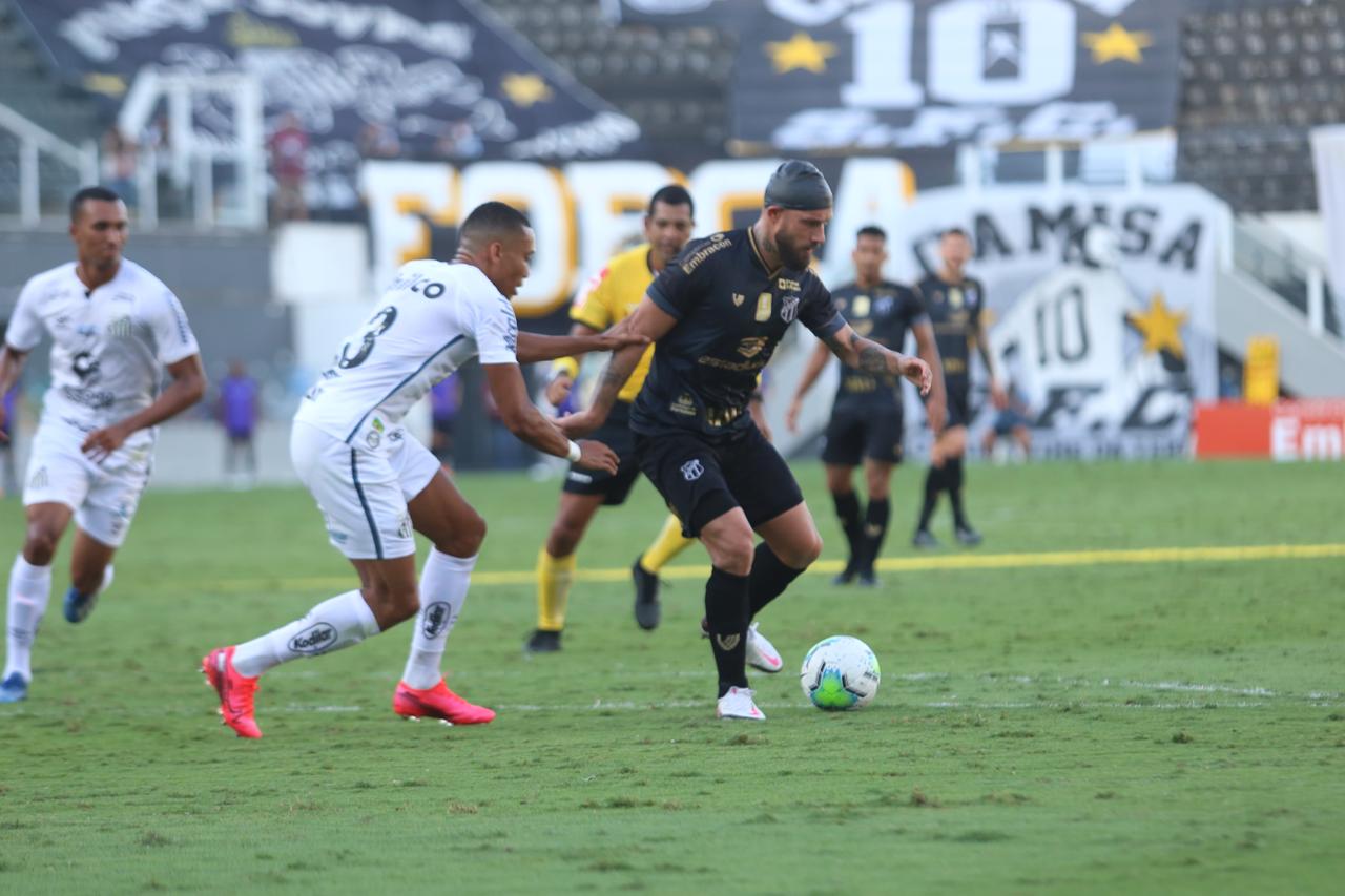 Copa do Brasil: no primeiro jogo das oitavas de final, Ceará e Santos ficam no empate, na Vila Belmiro