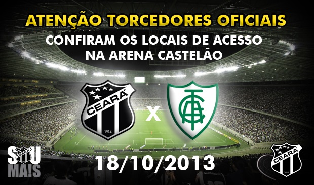 Confira os mapas de acessos para o jogo Ceará x América/MG