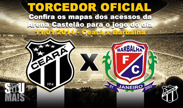 Confira os mapas de acessos para o jogo Ceará x Barbalha