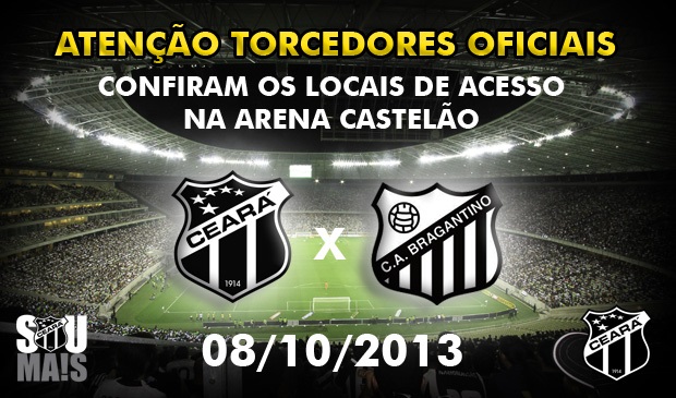 Confira os mapas de acessos para o jogo Ceará x Bragantino
