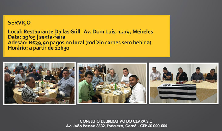 Conselho Deliberativo convida para almoço de maio