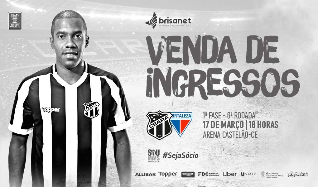 Copa do Nordeste: Confira informações sobre venda de ingressos para Ceará x Fortaleza