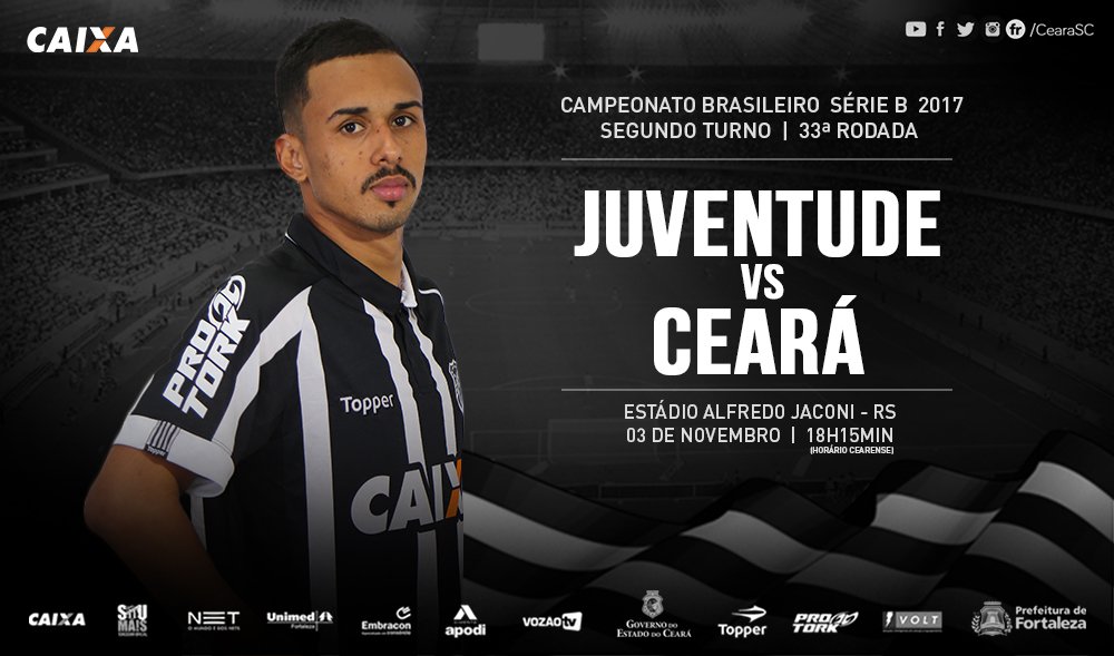 Contra o Juventude, Ceará quer manter sequência invicta na Série B