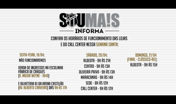 Confira o horário de funcionamento das lojas Sou Mais Ceará nesta Semana Santa