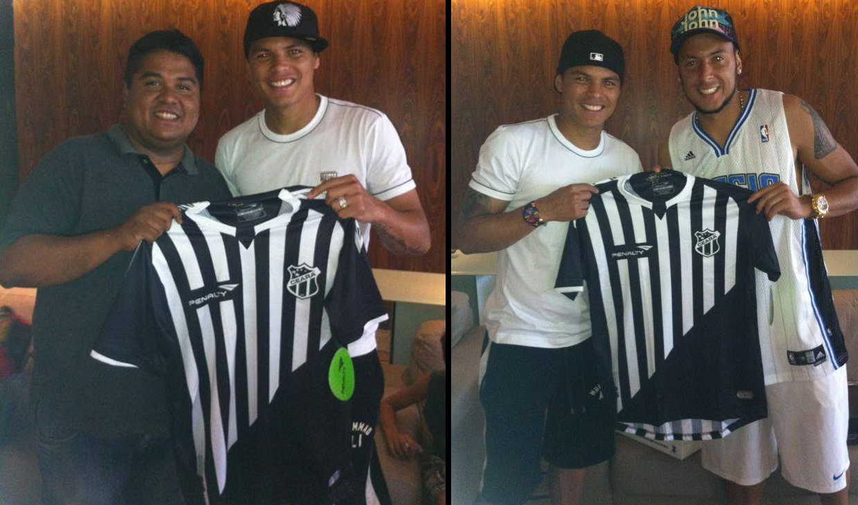 Fernando Henrique presenteia amigo Thiago Silva com camisa do Vozão