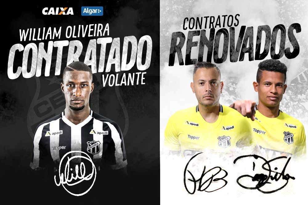 Volante William Oliveira é o mais novo contratado. Fernando Henrique e Diogo Silva renovam contratos